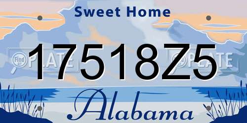17518Z5 Alabama License Plate