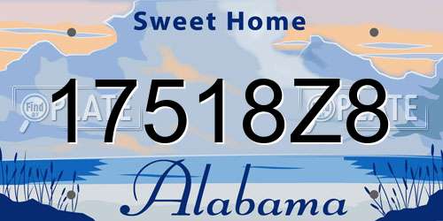 17518Z8 Alabama License Plate