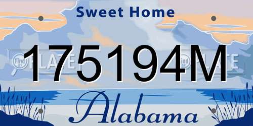 175194M Alabama License Plate