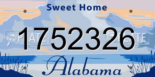 1752326 Alabama License Plate