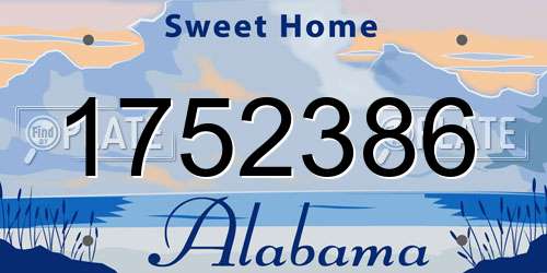 1752386 Alabama License Plate