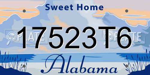 17523T6 Alabama License Plate