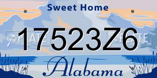 17523Z6 Alabama License Plate