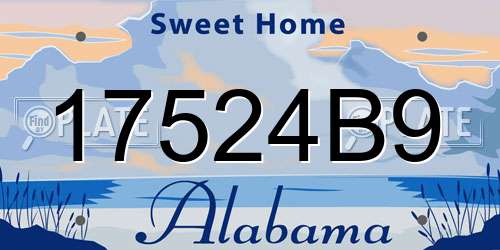 17524B9 Alabama License Plate