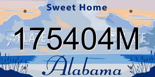 175404M Alabama License Plate