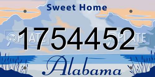 1754452 Alabama License Plate