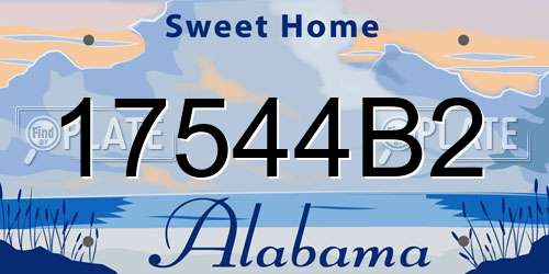 17544B2 Alabama License Plate