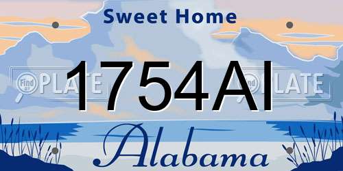 1754AI Alabama License Plate