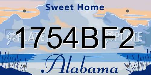 1754BF2 Alabama License Plate
