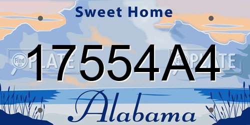 17554A4 Alabama License Plate