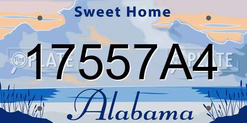 17557A4 Alabama License Plate