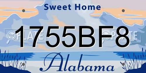 1755BF8 Alabama License Plate