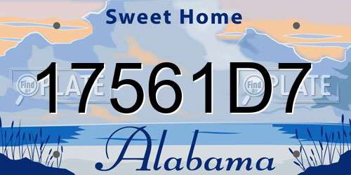 17561D7 Alabama License Plate
