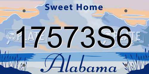 17573S6 Alabama License Plate