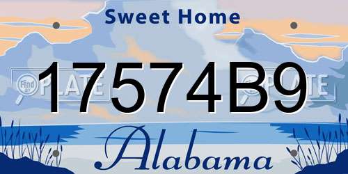 17574B9 Alabama License Plate