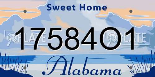 17584O1 Alabama License Plate