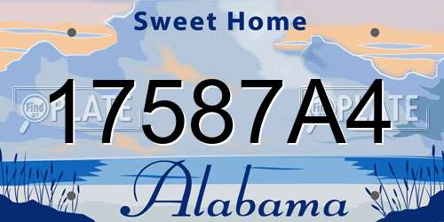17587A4 Alabama License Plate