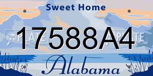 17588A4 Alabama License Plate