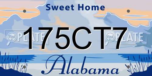 175CT7 Alabama License Plate