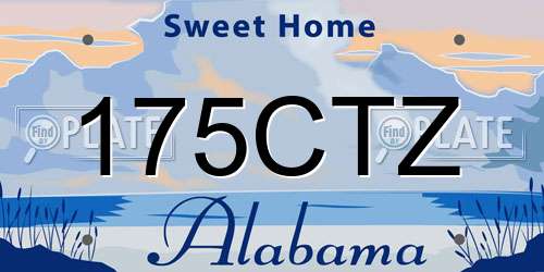 175CTZ Alabama License Plate