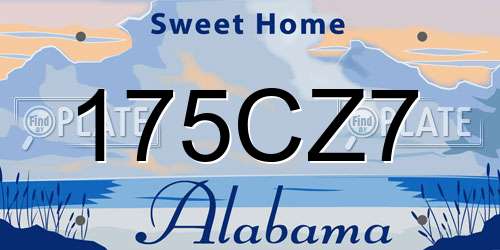 175CZ7 Alabama License Plate