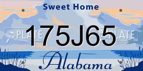 175J65 Alabama License Plate