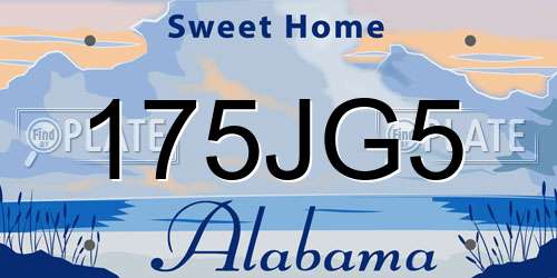 175JG5 Alabama License Plate
