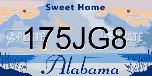 175JG8 Alabama License Plate