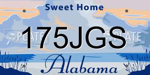 175JGS Alabama License Plate