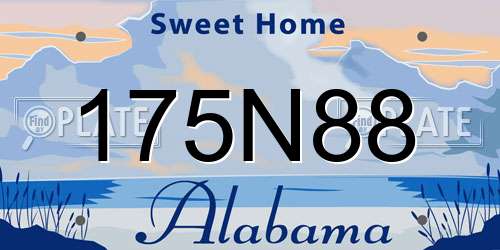 175N88 Alabama License Plate