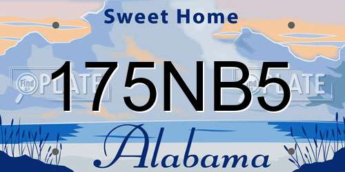175NB5 Alabama License Plate