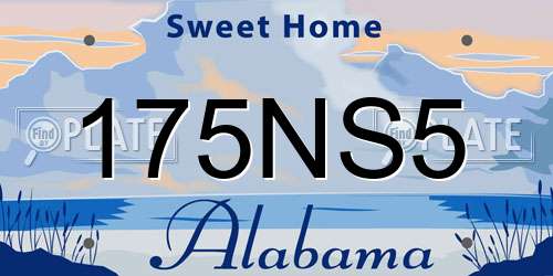 175NS5 Alabama License Plate