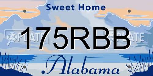 175RBB Alabama License Plate