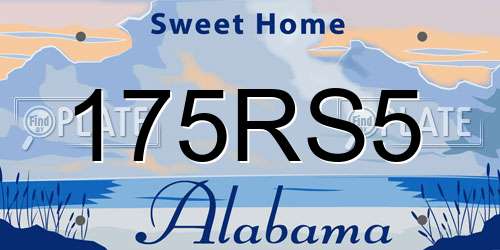 175RS5 Alabama License Plate