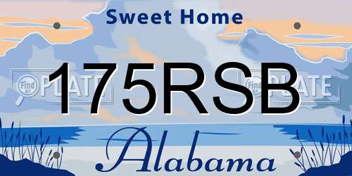 175RSB Alabama License Plate