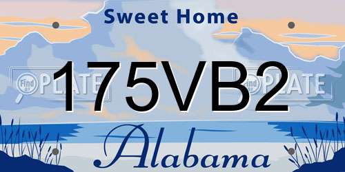 175VB2 Alabama License Plate