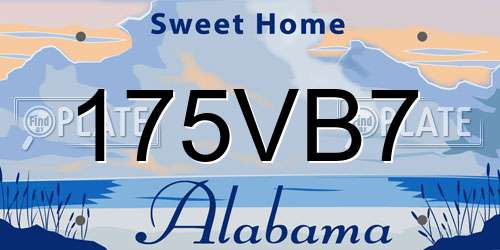 175VB7 Alabama License Plate