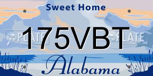 175VBT Alabama License Plate