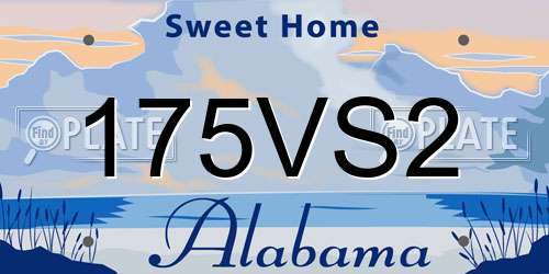 175VS2 Alabama License Plate