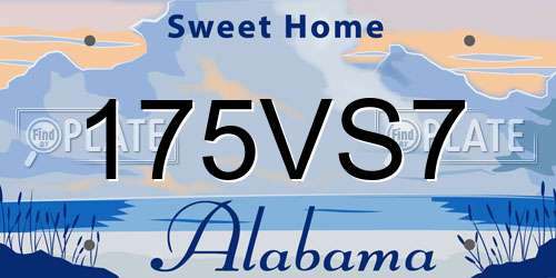 175VS7 Alabama License Plate