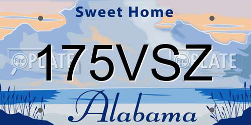 175VSZ Alabama License Plate