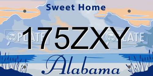 175ZXY Alabama License Plate