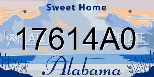 17614A0 Alabama License Plate