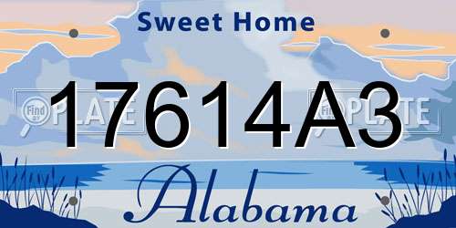 17614A3 Alabama License Plate