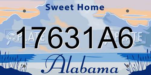 17631A6 Alabama License Plate
