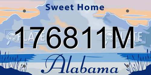 176811M Alabama License Plate
