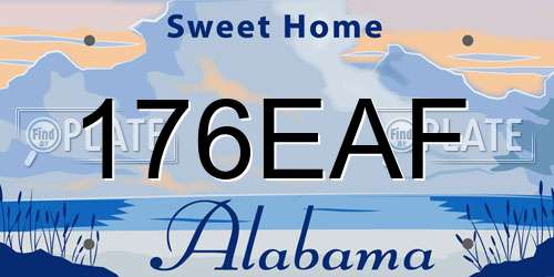 176EAF Alabama License Plate