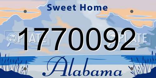 1770092 Alabama License Plate
