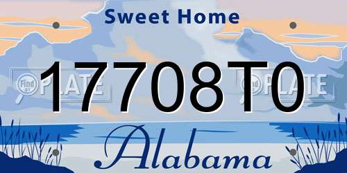 17708T0 Alabama License Plate