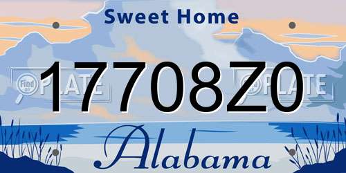17708Z0 Alabama License Plate